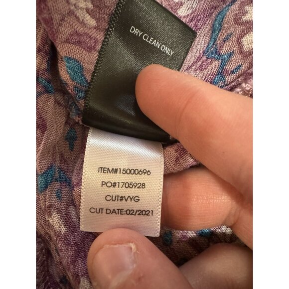 Torrid Women’s Peasant Top Size 00 Purple Floral‎ Crochet Short Sleeve Babydoll - Picture 6 of 11